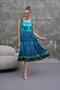 Women's Ethnic Patterned Square Neck Long Dress - 2