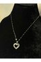 Stone and Pearl Detail Heart Necklace - 2