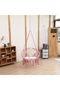 Hammock Chair, Hanging Swing with Macrame and Cushion, Max 330 Lbs, Beige Hanging Cotton Rope Chair - 6
