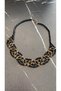 Black Crystal Stone Antique Yellow Accessories and Antique Yellow Decorated Bead Necklace Gift - 8
