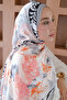 Soft Rose Pattern Silk Voile Shawl
