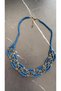 Blue Crystal Stone Antique Yellow Accessories and Antique Yellow Decorated Bead Necklace Gift - 5