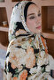 Soft Rose Pattern Silk Voile Shawl - 4