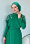 Milan Stone Evening Dress Green - 3