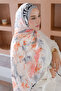 Soft Rose Pattern Silk Voile Shawl - 2