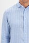 Italian Collar Striped Comfort Fit 100% Linen Men's Shirt - 7