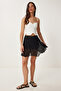 Mini Chiffon Skirt Black Lns0063 - 3
