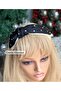 Luxury Design Crystal Sparkling Rhinestone Knotted Satin Women Crown Black Cream White Tiara - 3
