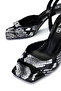 Women's Genuine Leather Black/White Snake Heeled Shoes - 4