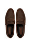Men's Genuine Leather Brown Nubuck Loafers - 5