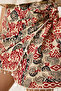 Patterned Bead Embroidered Linen Skirt Cream Bordo Lhm0007 - 5