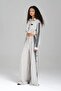 Women's Striped Fabric Stripe Detailed Design Crop Shirt - 6