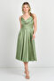 Doridorca Women's Rope Strap Front Draped Midi Length Evening Dress 5104 Lemon Mold - 3