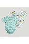 Unisex Organic Cotton White Dinosaur & Green Lizard Onesie: Fun and Cozy Pajama Pack Of 2 - 2
