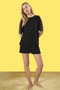 Black Leopard Detailed Viscose Shorts Knitted Pajamas Set Thmss25Pt00241