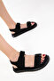 Black Suede Women's Sandals 20694 - 3