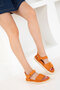 Orange Suede Women's Sandals 20696 - 4