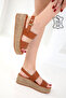 Tan Genuine Leather Women's Sandals 20683 - 4