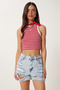 Women's Light Blue Ripped Detailed Mini Denim Shorts Rc00161