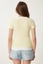 Women's Yellow Contrast Color Gathered Ribbed Knitted Blouse Pb00040 - 5