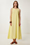 Women's Yellow Sleeveless Basic Summer Woven Dress Mc00302