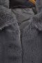 Gri Oversize Kalıp Kürk Mont TWOAW26MO00105 - 8