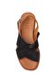 Black Genuine Suede Sole Brown Soft Genuine Leather Ankle Strap Women's Summer Sandals - 5