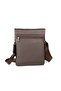 Men's Brown Luxury Cross Strap Shoulder Bag Clamshell Messenger Bag - 5