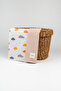 90X90 Beige Waffle Pique and Muslin Cloud Patterned 100% Cotton Multi-Purpose Baby Blanket & Blanket