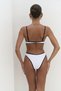 Laili Contrast Stripe Detailed White Bikini Top - 5