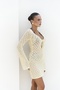 Zakura Lace Detail Yellow Knitwear Mini Dress - 4