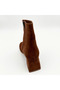 Tan Suede Leather Short Heeled Boots - 4