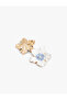 Steel Alloy Pearl Detailed Flower Earrings - 2