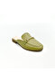Khaki Color Genuine Leather Women's Loafer Slippers - 3