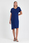Women's Cobalt blue Knitted Viscon Dress - 5