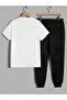Never White T-Shirt Black Sweatpants Jogger - Printed Bottom Top Sweatpants Suit Oversize Cycling Yak - 2
