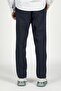 Zarse Normal Waist Tapered Cut Shrinkable Leg 100% Cotton Navy Blue Men's Trousers - 4
