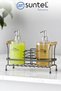 Set of 2 Metal Pedestal Liquid Soap Dispenser - 500 ml Black Soap and Lotion Bottle - Bathroom Organizer