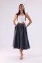 Women's Skirt Midi Skirt Hijab Skirt Women's Skirt Flared Front Pleated Skirt Back Elastic Waistband Anthracite Gray - 5