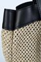 Women's Straw Hand and Shoulder Bag (with Makeup Bag) - Black - 3