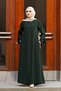 COPY - Large Size Stone Striped Women's Ferace Hand Detailed Laser Stone Crepe Fabric Ferace - 5