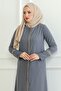 Embroidered Zippered Ferace Crepe Fabric Ferace - 2