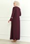 Embroidered Zippered Ferace Crepe Fabric Ferace - 2
