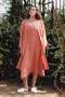 Sofia Long Sleeve Tie Women's Dressing Gown Kimono Salmon - 2