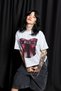 Corset Printed Relaxed Fit White Women's Tshirt - 6