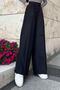 Beli Velcro Palazzo Model Trousers Black - 3