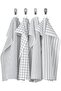 Rinnig Tea Towels 4-pack White/dark Grey 45x60 Cm – 100% Cotton, Durable & Yarn-dyed