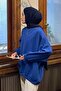 Balloon Sleeve Collar and Hem Cuff Loose Sweat Cobalt Blue - 2