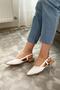 Women's Tena White Skin Open Back Pointed Toe Daily Ballerinas - 4