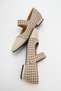 TOWN Beige Houndstooth Velcro Casual Ballet Shoes - 3